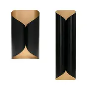 Colbert Indoor Wall Sconce Short/Long in Matt Black and Polished Brass