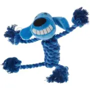 Multipet Blue Loofa Dog w/ Rope Body, 11"