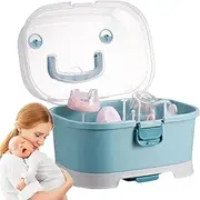Baby Bottle Storage | Portable Removable Dust Proof Baby Bottle Rack With Drain Tray,Large Capacity Nursery Boxes For Milk Storage Feeding Fridge Organization