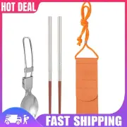 Spoon Fork Chopsticks Cutlery Set with Storage Bag for Outdoor Travel Picnic