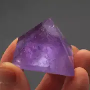Natural Purple Amethyst Quartz Crystal Pyramid Chakra Healing Tower Reiki Stone