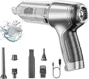 Suitu 19000PA Wireless Car Vacuum Cleaner Handheld Power Suction Air Blower with Brushless Motor for Car, Home, Office (Silver)