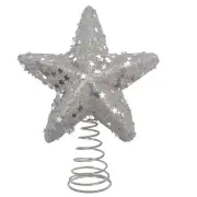 1pc Christmas Glitter Star Tree TopperShining Star Treetop Christmas Decorati...