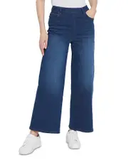 Lysse Sylvie Pull On Wide Leg Jeans in Indigo