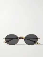 [Barton Perreira] Barton Perreira - Anamcara Round-frame Gold-tone Sunglasses - One size One size Gold
