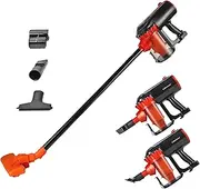 [belaco] Corded Upright Vacuum Cleaner Black and Orange 600W 3 in 1 Stick Handheld Hoover bagless HEPA and Multi cyclonic Function Hoover Portable and Light Weight