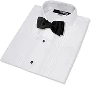 [Gino Giovanni] Boys Formal Tuxedo Shirt with Bow Tie