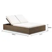 Breeze Outdoor Wicker Double Sun Lounge in Half Round Wicker - Outdoor Sun Lounges