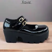 在飛比找蝦皮購物優惠-Hitam Xavie 女鞋女鞋高幫鞋黑色正裝