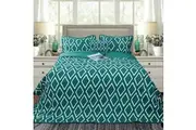 Ramesses Alena 4 Pieces Reversible Ultrasonic And Embossed Micro Flannel Comforter Set Teal