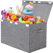 popoly Large Toy Box Chest with Lid Collapsible Sturdy Toy Storage Organizer ...