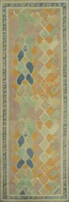 Transitional Oushak Turkish Runner Rug 3x10 Vegetable Dye Oriental Wool Carpet