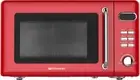 Compact Retro Red Microwave Oven, 700W, 5 Power Levels, Child Lock, 0.7 Cu Ft