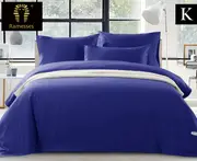 Ramesses 1500TC Egyptian Cotton King Bed Quilt Cover Set - Royal Blue