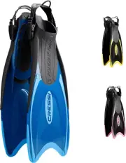 Palau Adjustable Open Heel Snorkeling Swim Fins Blue