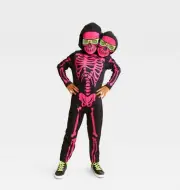 Hide & Eek Stuffable Two-Headed Skeleton Halloween Costume Kids Jumpsuit XL - 14