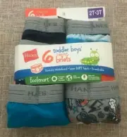 Hanes Boys' Toddler Brief, Assorted Colors Size 2T-3T Breathable EcoSmart