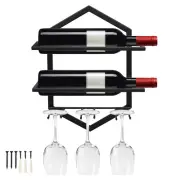Wall Mounted Wine Stemware Rack, Metal Hanging Wine Glass Display Holde Holds...