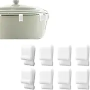 Dutch Oven Lid Protector Clips, 8 Pack, Silicone, White, Utility Style, Clip Closure