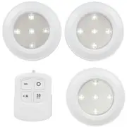 [TechBrands] Remote Controlled LED Puck Light Triple Pack