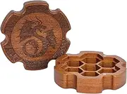 Cusdie Sapele Wood Dice Box for 7-Piece Dice Set - Magnetic Closure, Perfectly Sized for One-Handed Use, Ideal for Tabletop Gamers
