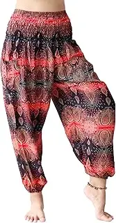 [Full Funk] Smock Waist Viscose Aladdin Rayon Pants Mixed Paisley Print