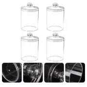 4 Pcs Covered Container Clear Pantry Storage Stackable Organizer