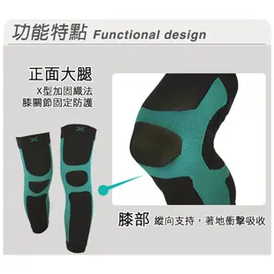 【Leader X】XW-03進化版X型運動壓縮護膝腿套 1只入 (黑色 M)