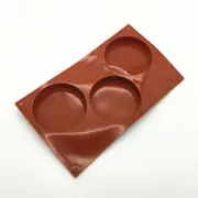 3-Cavity Silicone Cake Pie Custard Tart Resin Mold Bakeware Coaster Tray Mould