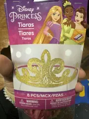 DISNEY PRINCESS Once Upon a Time GLITTER PAPER TIARAS (8) ~ Party Supplies Hats