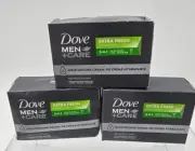 3 Dove Men + Care Extra Fresh Body And Face Bar Soap 4, 2.6 oz Bars
