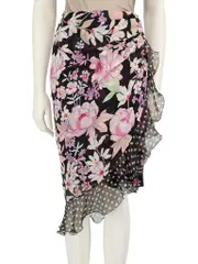 Foral Patterned Silk Skirt