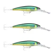3x Rapala 16cm X Rap Magnum 30 Deep Diving Trolling Lures - HD Dorado