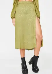 [Dolls Kill] Khaki Cheetah Saika Skirt