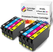 8 Pack (2BK,2C,2M,2Y) Compatible Ink for Epson 812XL for Epson Workforce Pro WF-3820 Pro WF-3825 Pro WF-4830 Pro WF-4835 WF-7830 WF-7840 WF-7845