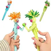 YFBXIZHOU 2PCS Boxing Pen Cartoon with Punching Arm Crisp Button Sound Interactive Stress Relief Funny Cool Novelty Ballpoint Smooth Creative Writing Tools School Supplies Gifts for Kids(Blue/Green)