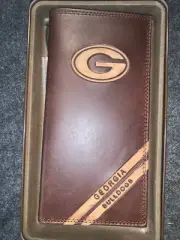 ZeppelinProducts UGA-IWD4-BRW Georgia Secretary Debossed Leather Wallet