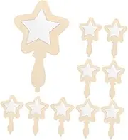 12pcs Wooden Boys and Girls Mirrors Safe Unbreakable Decorative Handheld Mirrors for Arts Crafts for Classroom Home