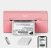 NELKO PL70E-BT Bluetooth & USB Pink Thermal Label Printer Printing Paper Bundle!
