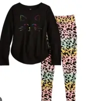 size 16- Girls SO® 2-Piece Tunic &Thermal Leggings Pajama Set with socks