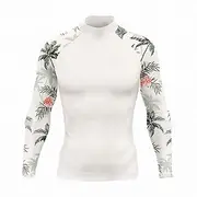 [YIBIMOTTO] Men's Compression Rash Guards Long Sleeve Quick Dry Baselayer Sleeve Rashguard for Fishing Swimming Surfing