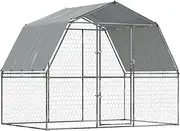 Dog Kennel Outdoor with Roof, Dog Enclosures for Outside, Heavy Duty Steel Dog Playpen Fence with Lockable Door, Dog Crate for Backyard, 2 pcs 285 x 195 x 230 cm