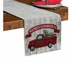NWT Farmhouse Christmas Red Truck Table Runner 13in X 72in Winter Wonderland