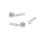 Berlin Lever Round Rose Passage Kit Brushed Chrome