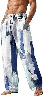 [Generic] V4 Board Shorts Summer Pants Beach Pants Drawstring Elastic Waist 3D Print Stripe Graphic Prints Geometry Comfort Casual Daily Holiday Streetwear Yellow Blue 5in Swim Shorts Men