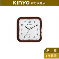 在飛比找樂天市場購物網優惠-【KINYO】10吋方形仿木靜音掛鐘 (CL-110)