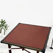 BeLongsYou Mahjong Mat, Anti-Slip Mahjong Cover Mat Board Games Table Cover Mahjong Table Cloth Table Protector Pad Tile Square Universal Tile Game Cushion,Brown b,70x70cm