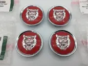 GENUINE JAGUAR NEW ALLOY WHEEL CENTRE CAP BADGES NEW RED / SILVER MJB6249AA