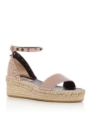 Valentino Garavani Women's Rockstud Flatform Ankle-Strap Espadrille Sandals