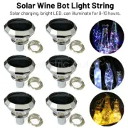 6X LED Solar Powered Wine Bottle String Lights Multicolor Lamp Garden Home Decor